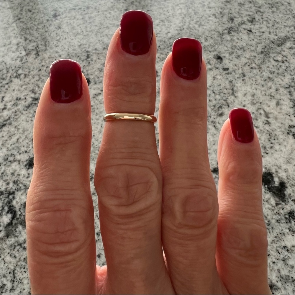 2mm 14K Solid Yellow Gold Midi band or toe ring.Size 3.25.